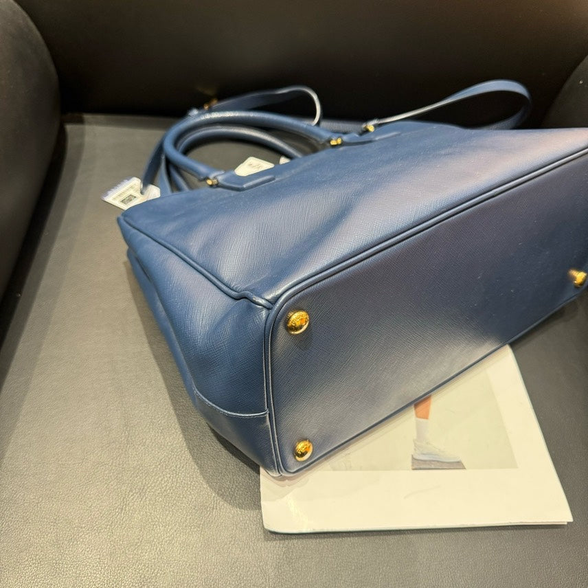 Prada Galleria Blue Leather Tote