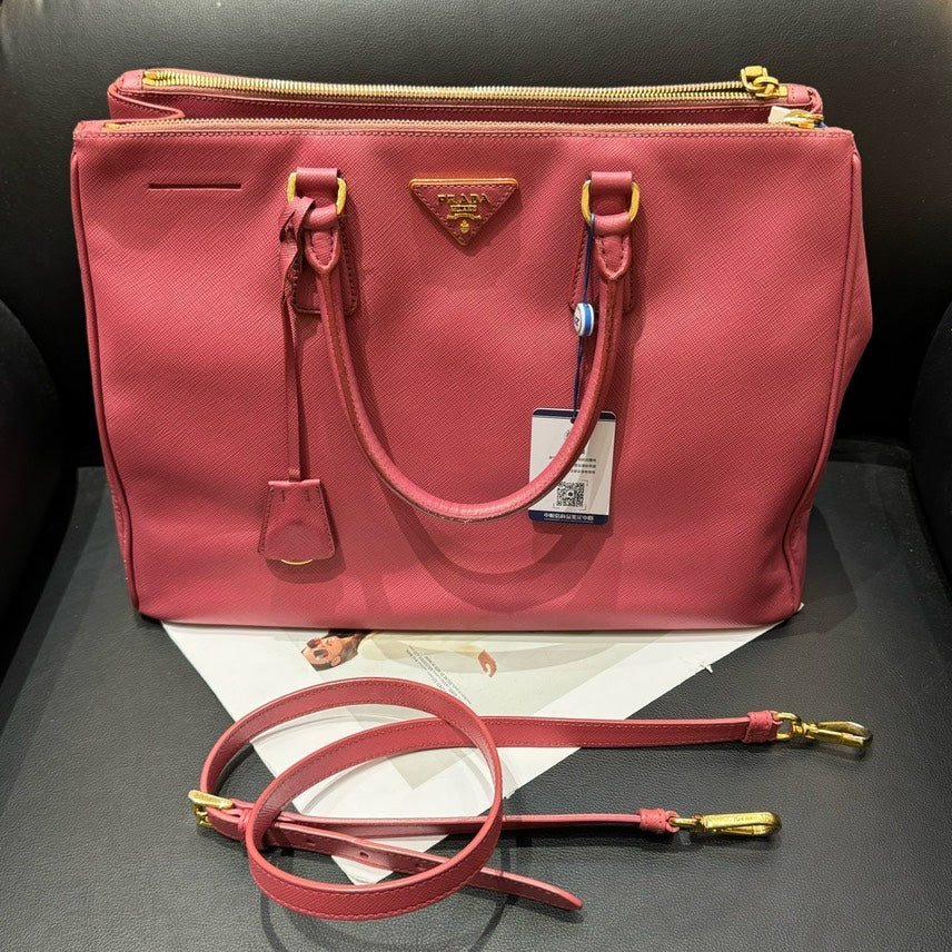 Prada Galleria Pink Leather Tote Bag