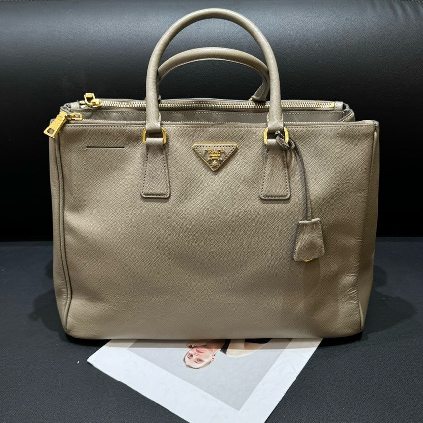 Prada Galleria Taupe Leather Tote Bag
