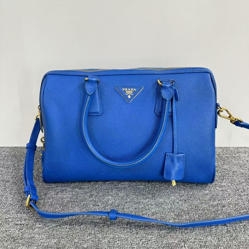 Preloved Prada Saffiano Blue Shoulder Bag