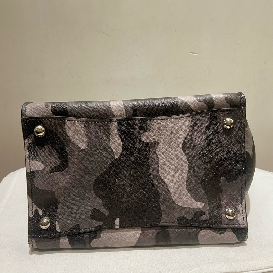 Preloved Prada Camouflage Print Small Satchel Bag - Camouflage Canvas