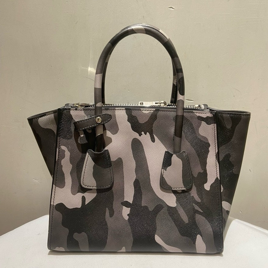 Preloved Prada Camouflage Print Small Satchel Bag - Camouflage Canvas