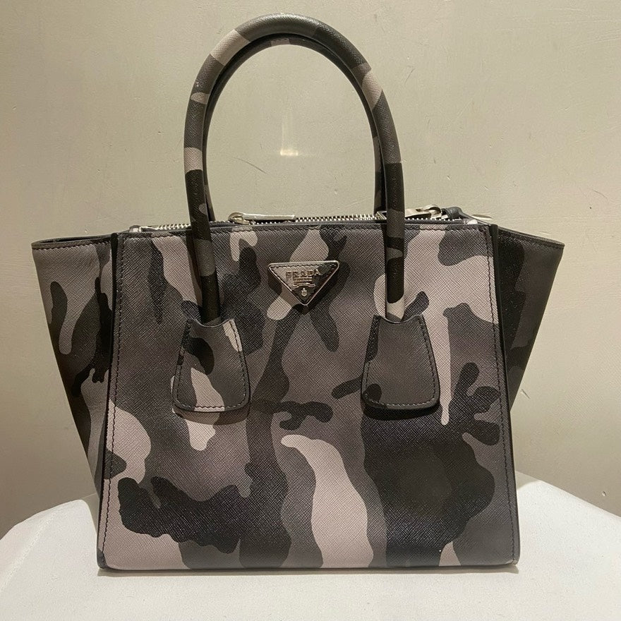 Preloved Prada Camouflage Print Small Satchel Bag - Camouflage Canvas