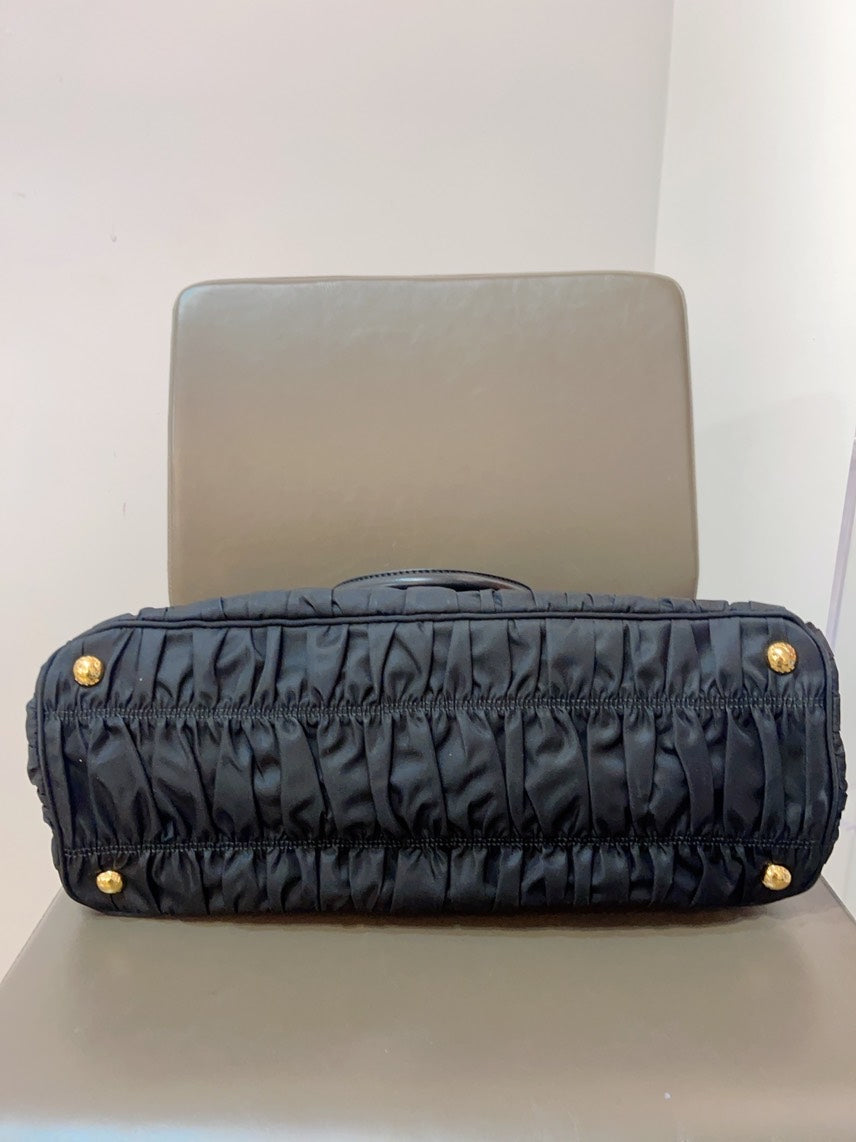 Prada Classic 2Ways Tote in Black Nylon - Preloved Designer Bag