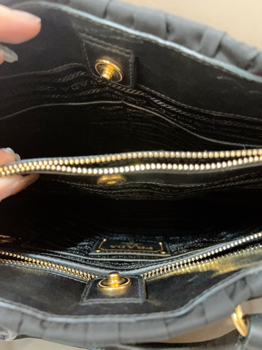 Prada Classic 2Ways Tote in Black Nylon - Preloved Designer Bag