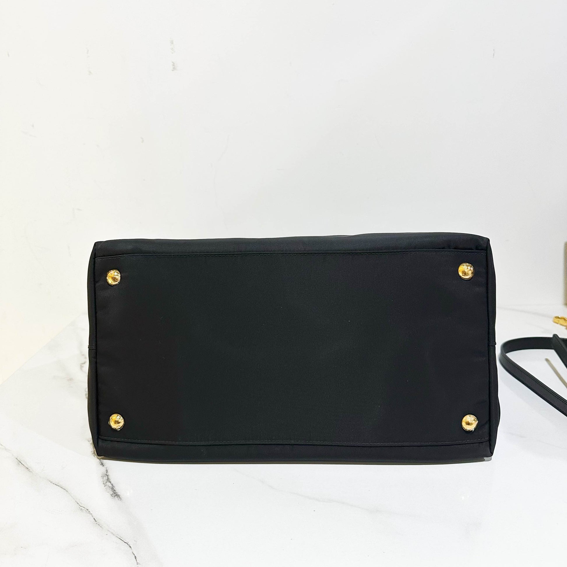 Preloved Prada Two-Way Bag Black Nylon Shoulder Bag