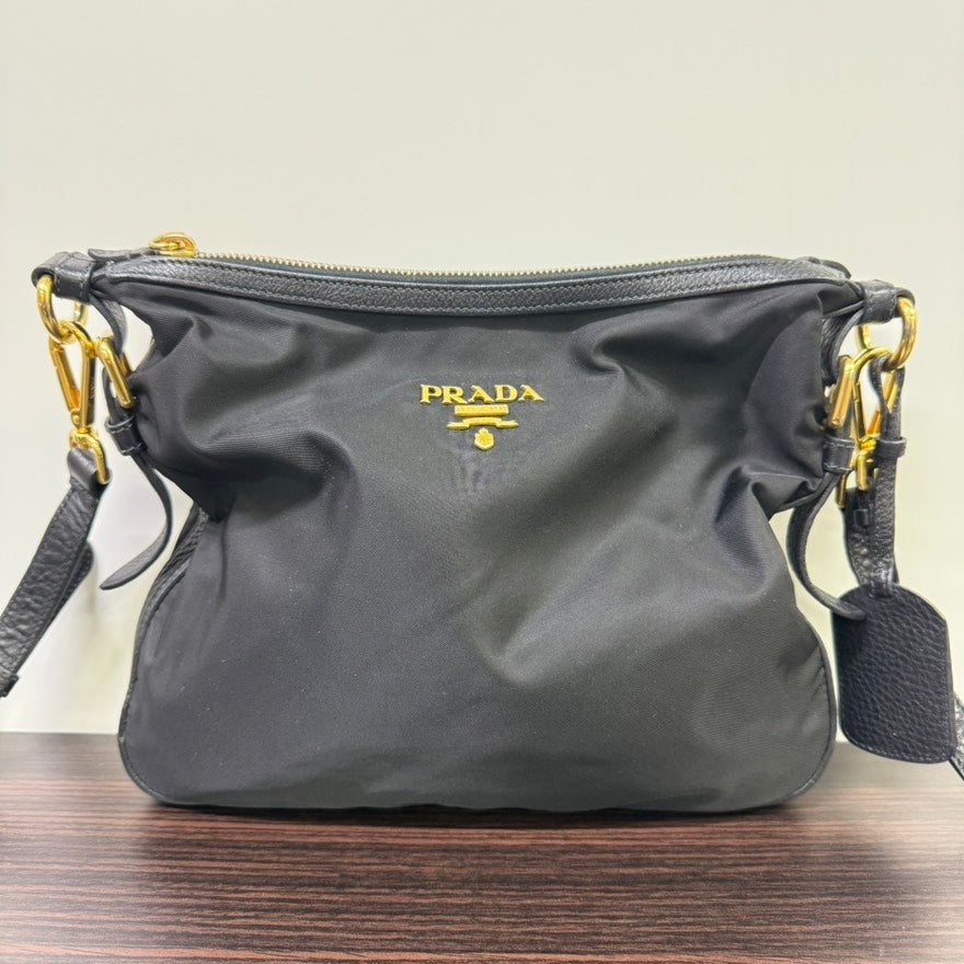 Preloved Prada Nylon Crossbody Black Crossbody Bag