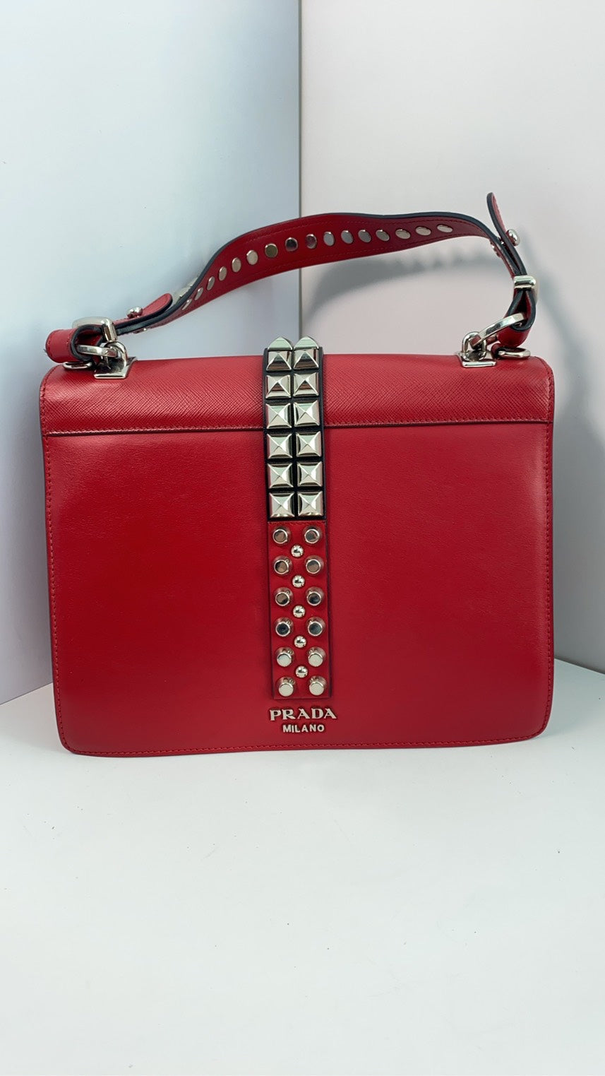 Prada Elektra Red Leather Crossbody Bag