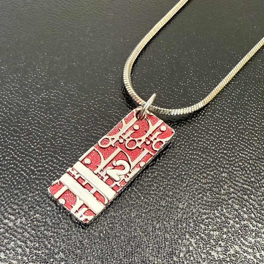 Christian Dior Monogram Necklace FM9010 Red Pendant Necklace
