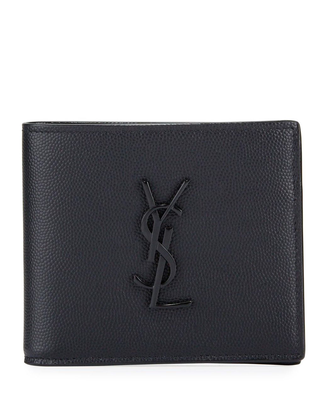 SAINT LAURENT MEN'S YSL MONOGRAM LEATHER WALLET