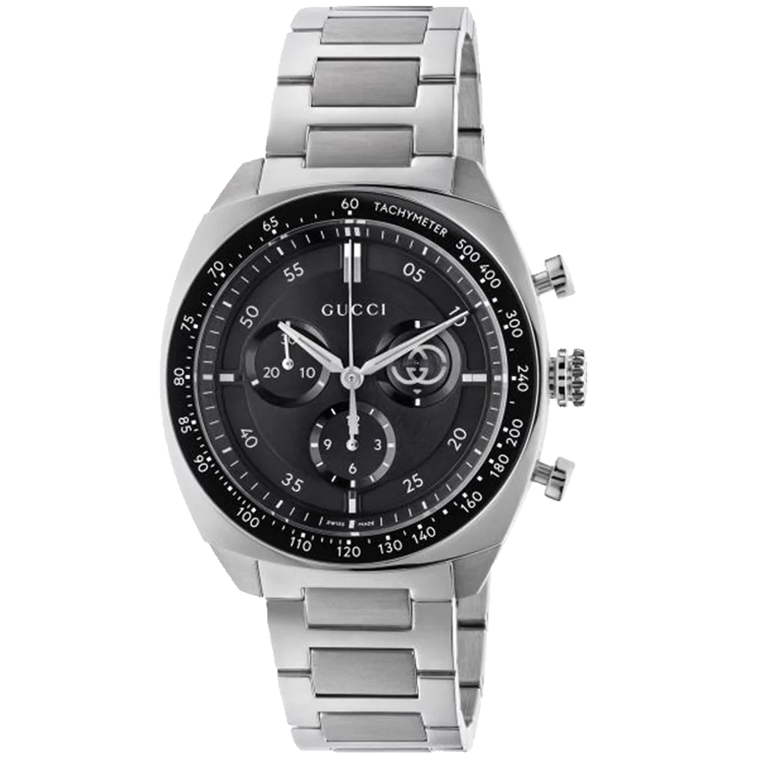 Gucci Men's Interlocking Black Dial Watch - YA142316 Black