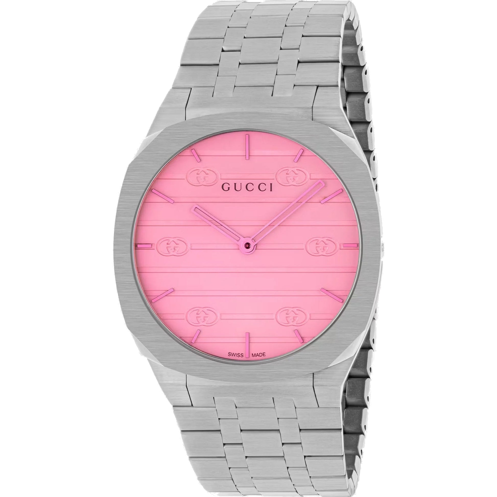 Gucci Women's 25H Pink Dial Watch - YA163410 Pink